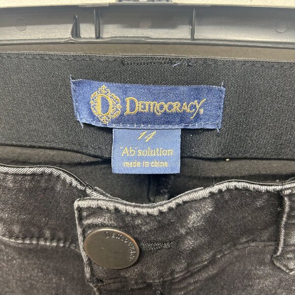 Democracy Ab Solution Black Slim Straight Leg Jeans shaping tummy control Size 1 - Picture 3 of 8